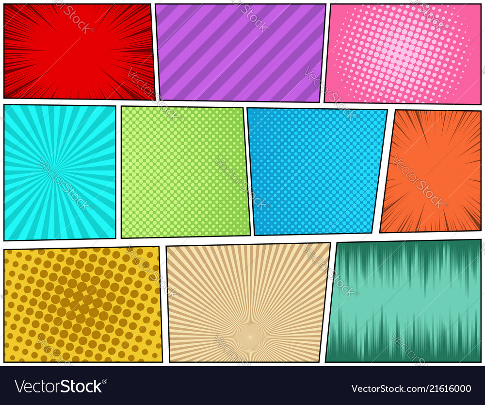 Comic book page concept Royalty Free Vector Image