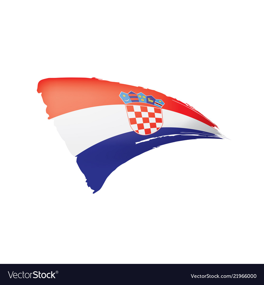 Croatia flag on a white Royalty Free Vector Image