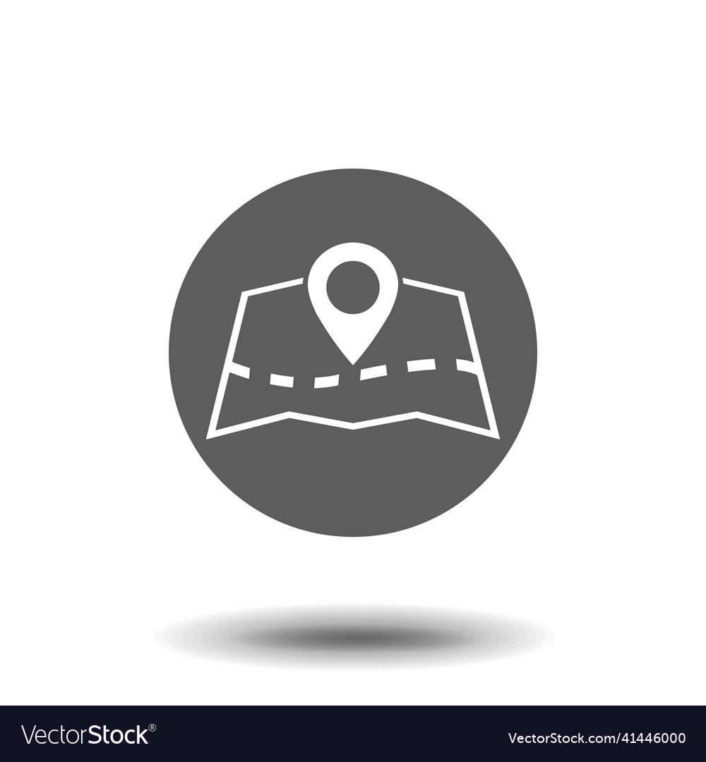 Flat location icon map with a pin isolated vector image Flat location icon map with a pin isolated
