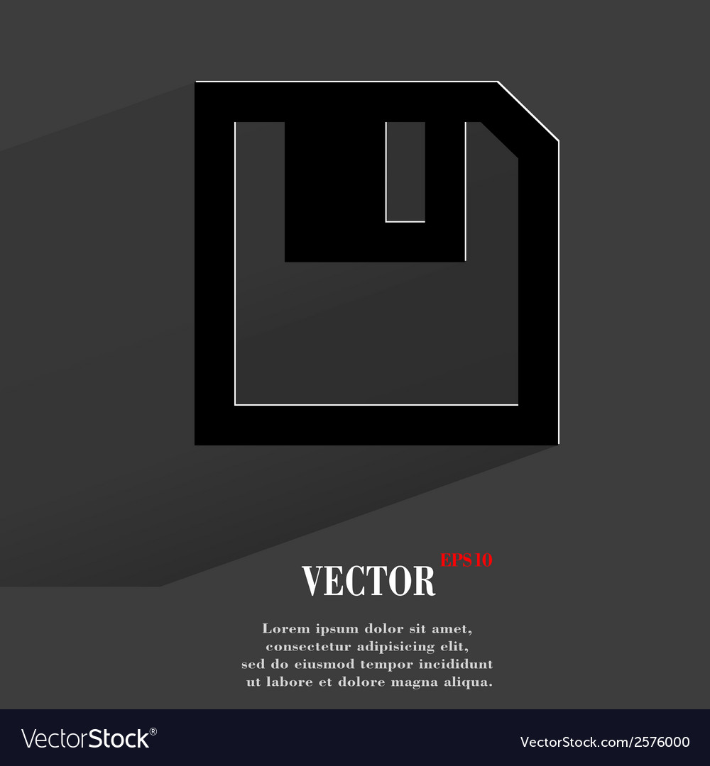 Floppy disk flat modern web button with long