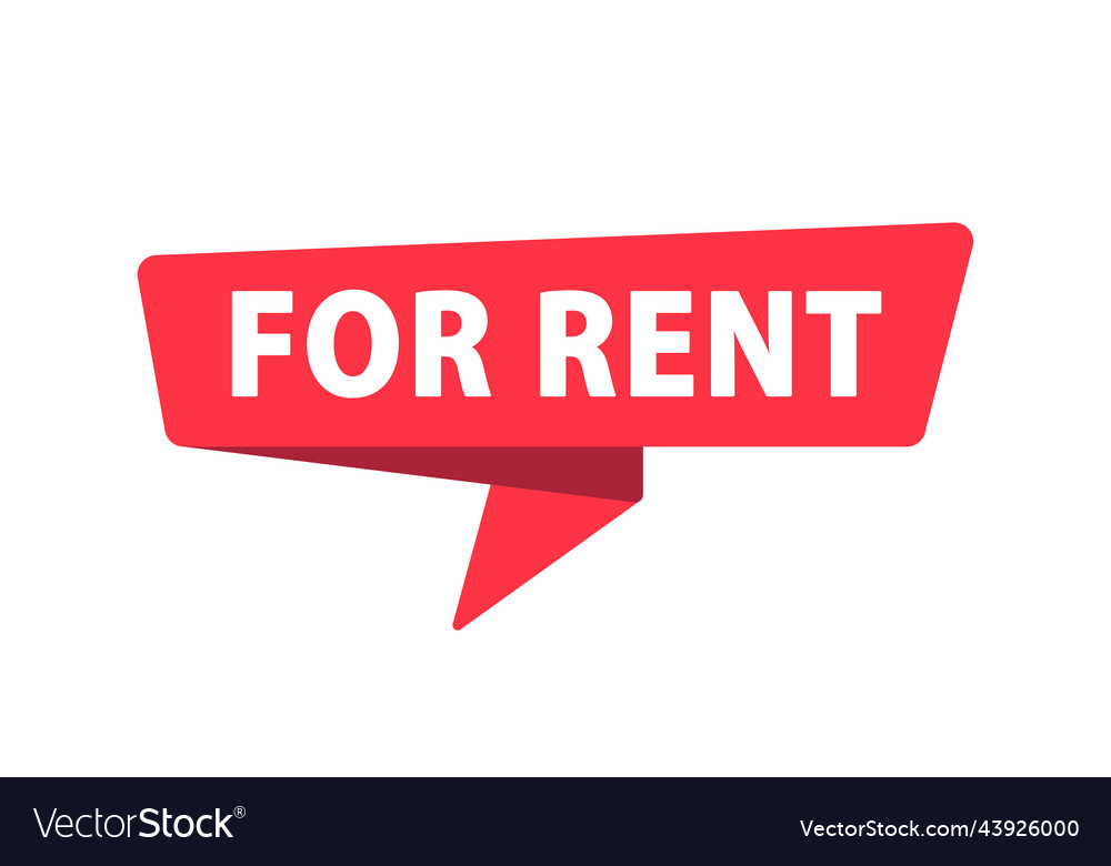 For rent - banner speech bubble label sticker