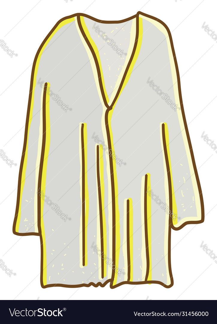 Gray robe on white background