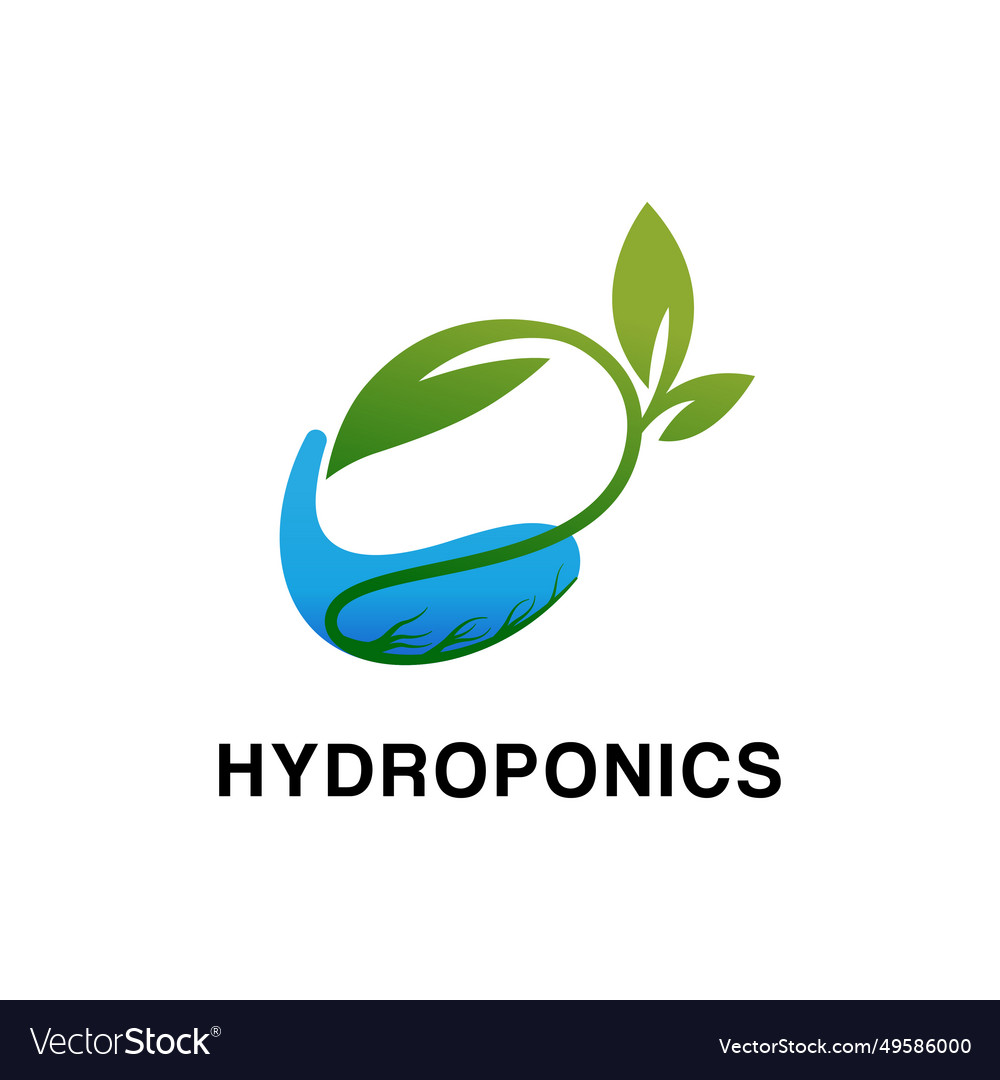 Hydroponics logo design template healthy