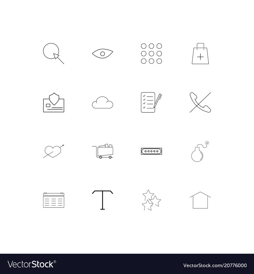 Interface linear thin icons set outlined simple