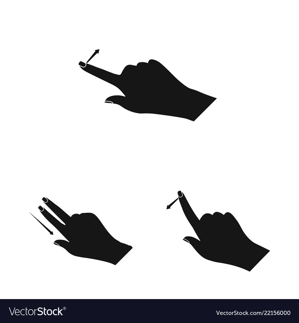 Isolated object of touchscreen and hand icon set
