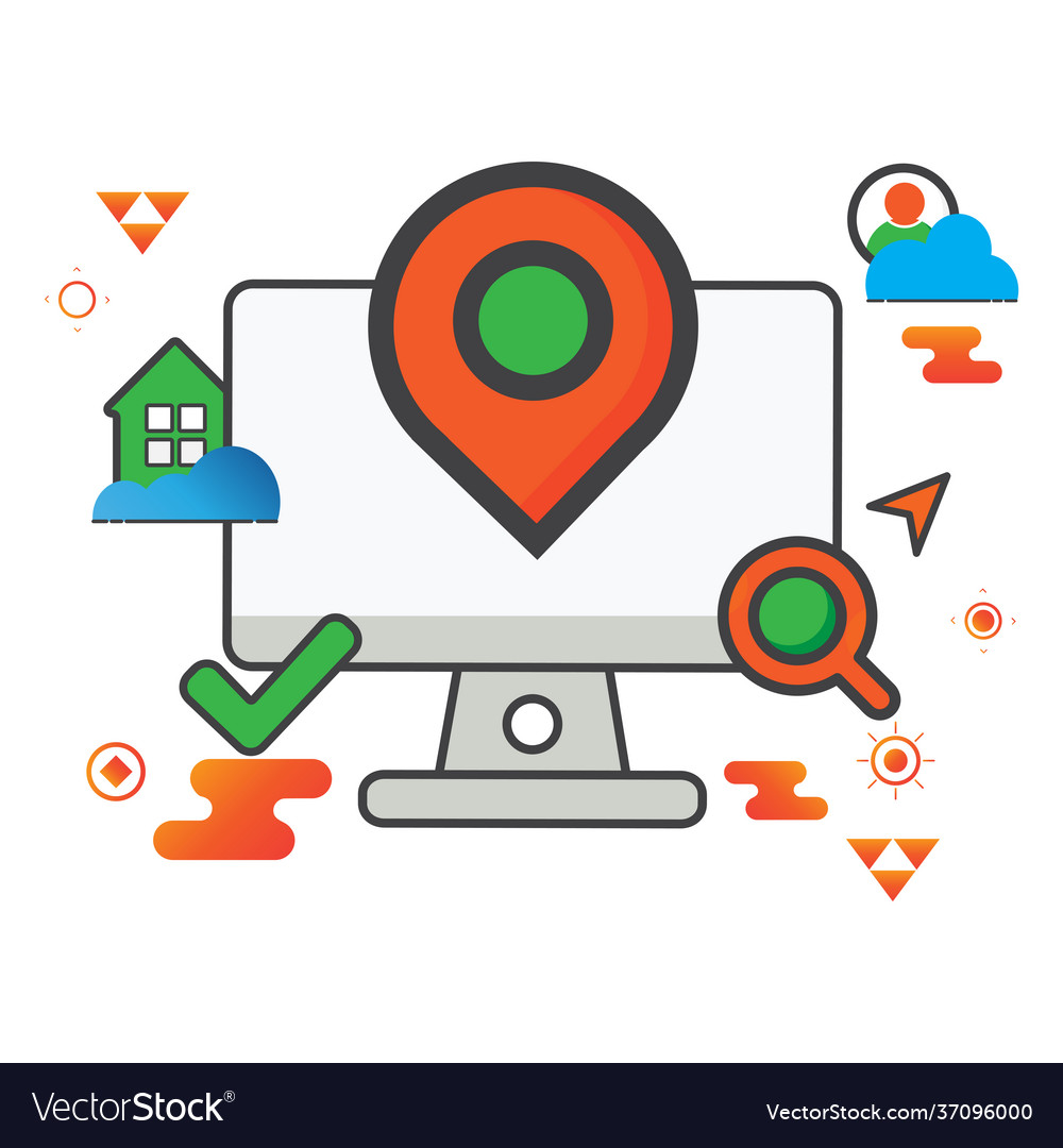 Location computer flat can use for icon design Vector Image Location computer flat can use for icon design