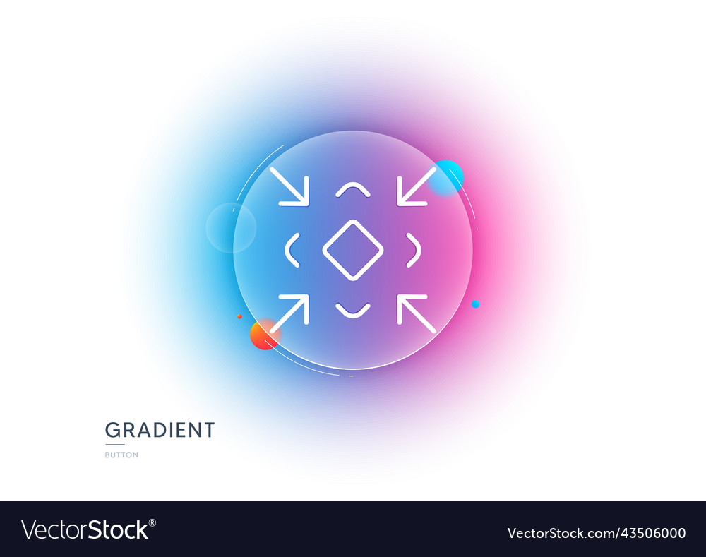 Minimize arrow line icon small screen sign vector image Minimize arrow line icon small screen sign