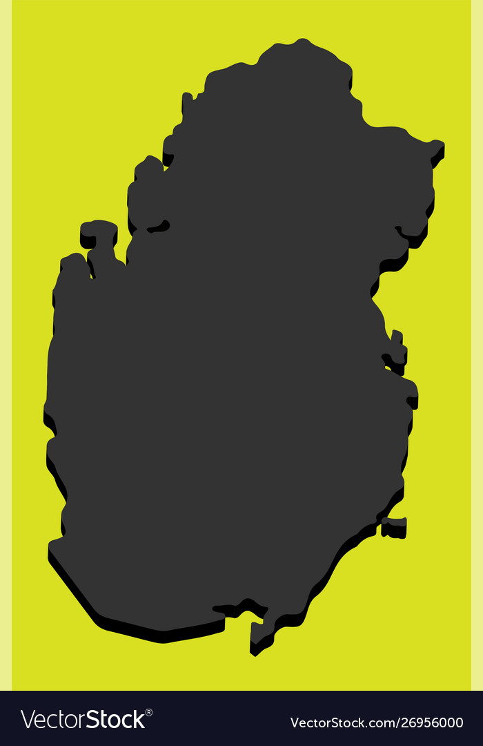 Qatar map 3d Vector Image Qatar map 3d