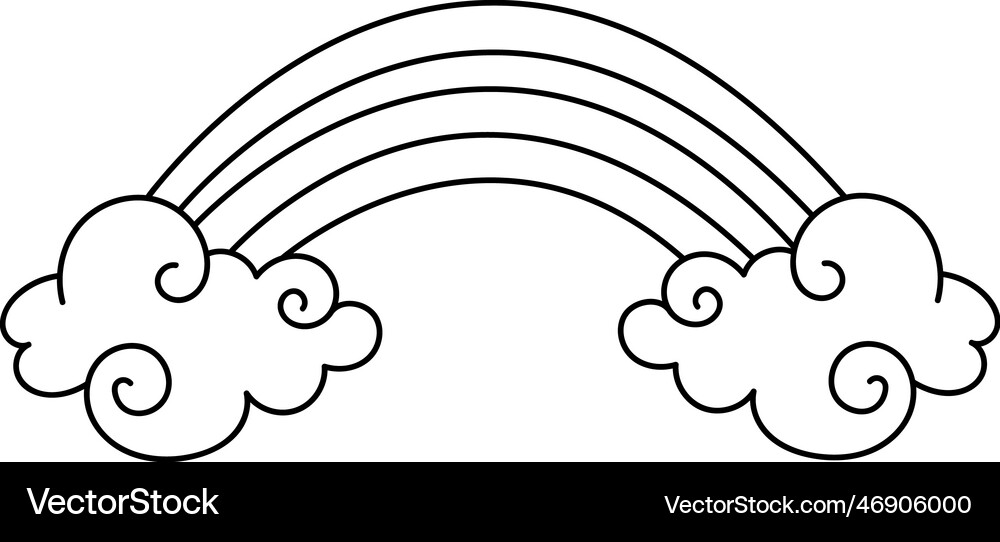 Rainbow with clouds Royalty Free Vector Image - VectorStock