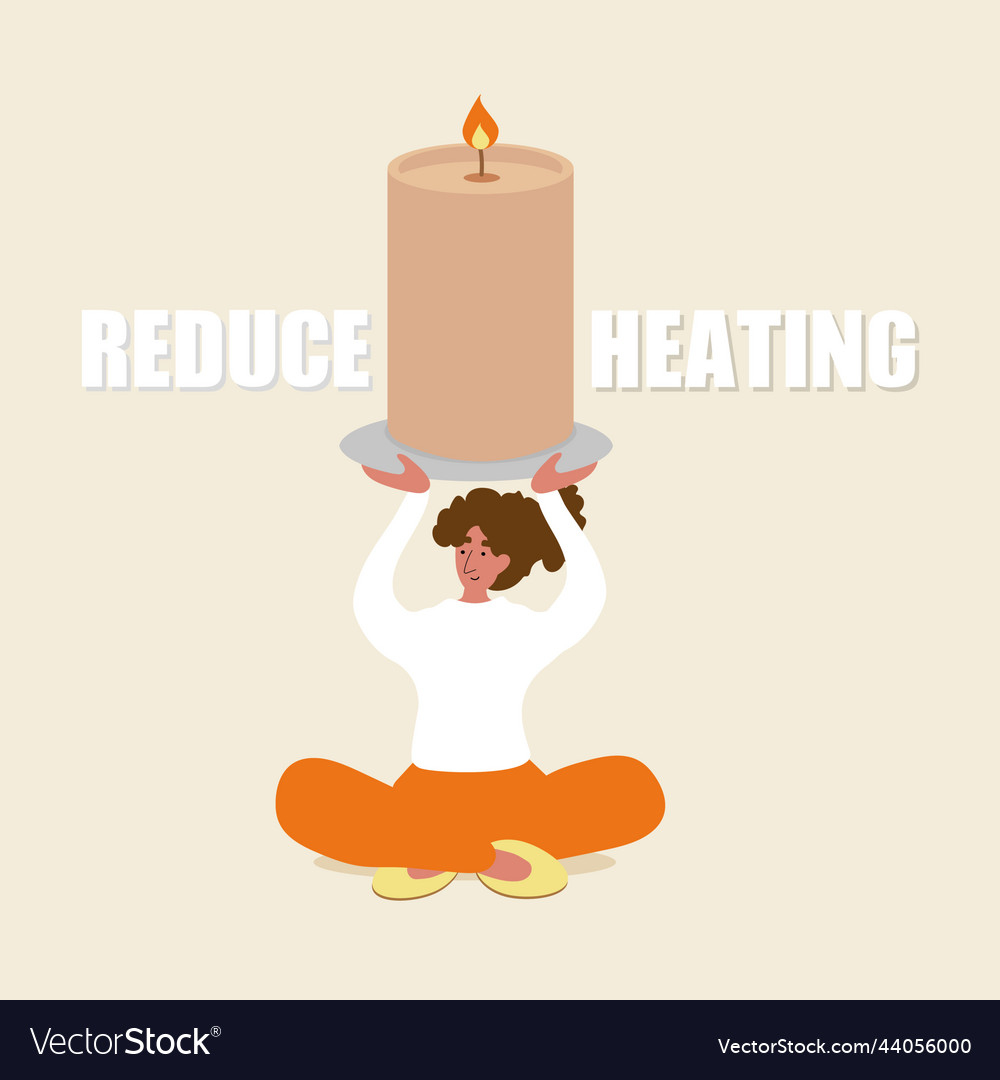 Reduce heating save energy Royalty Free Vector Image