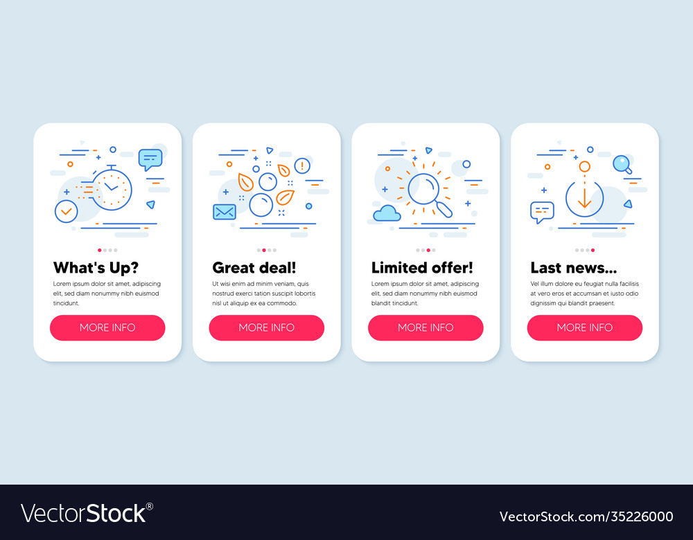 Set business icons such as search timer vector image Set business icons such as search timer