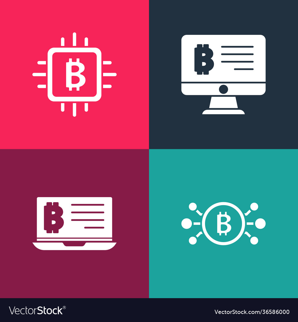 Set pop art bitcoin in circuit mining