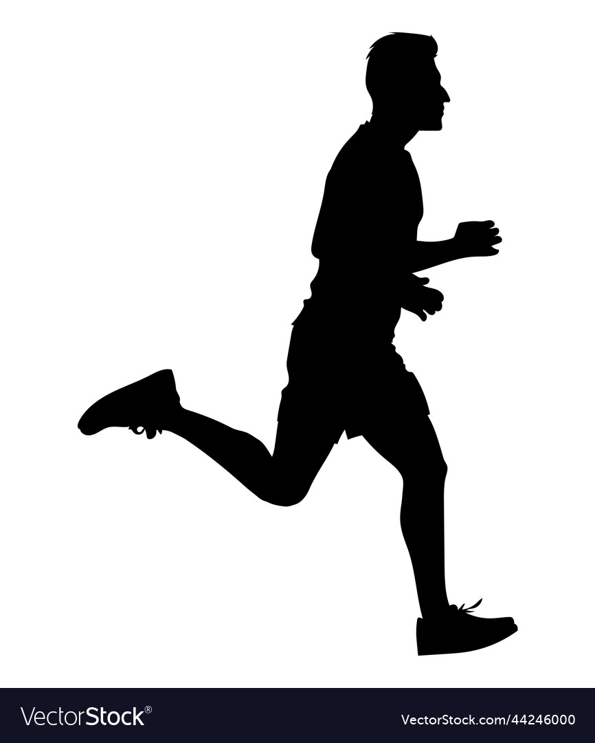 Silhouette man running