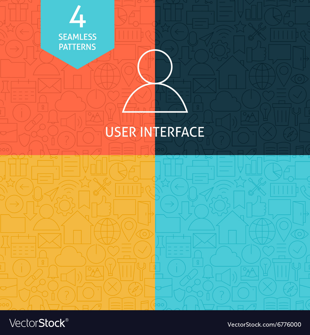 Thin line art website mobile user interface