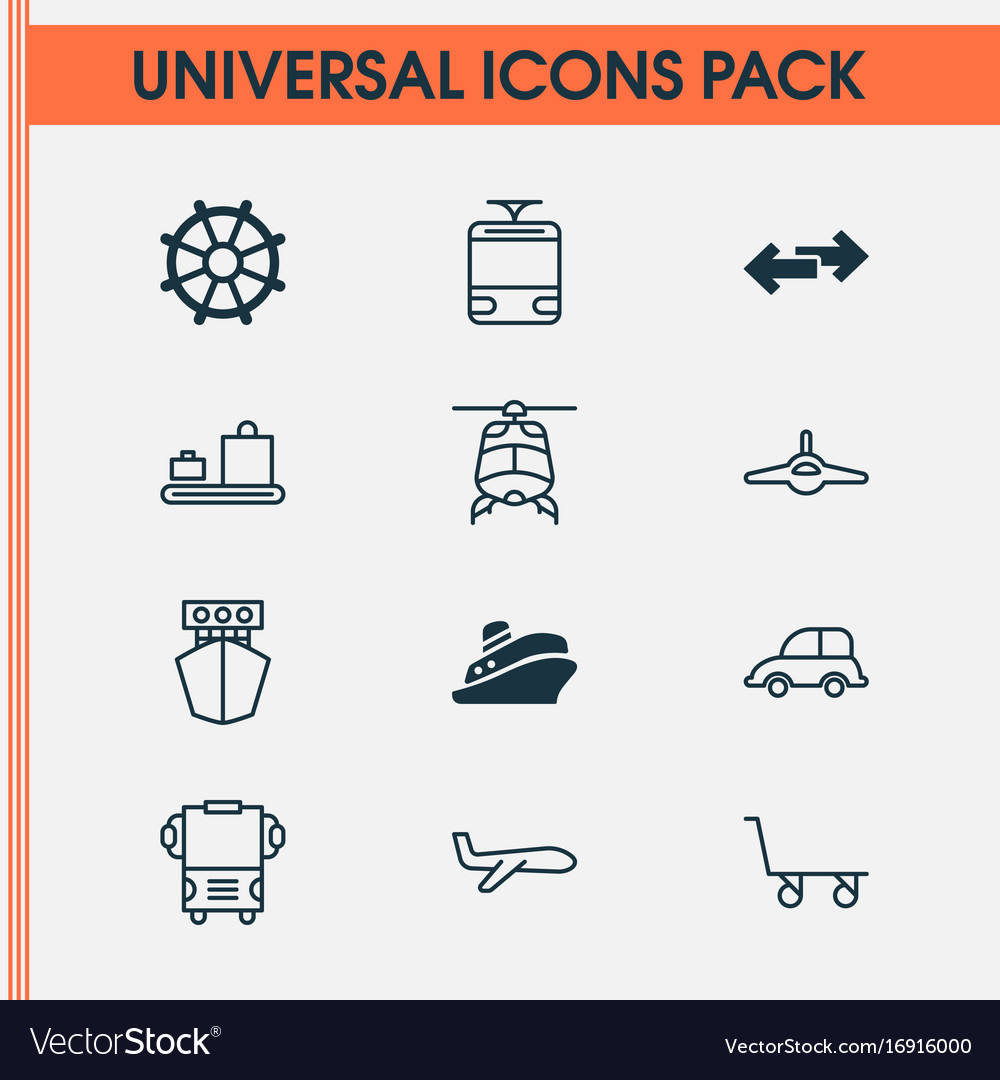 Vehicle icons set collection of auto car travel