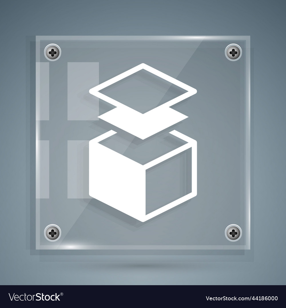 White layers icon isolated on grey background Vector Image White layers icon isolated on grey background