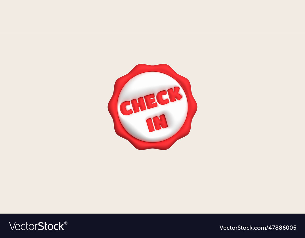 3d check-in button for infographics vector image 3d check-in button for infographics