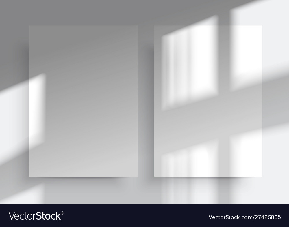 A4 paper mockups overlay shadow from window