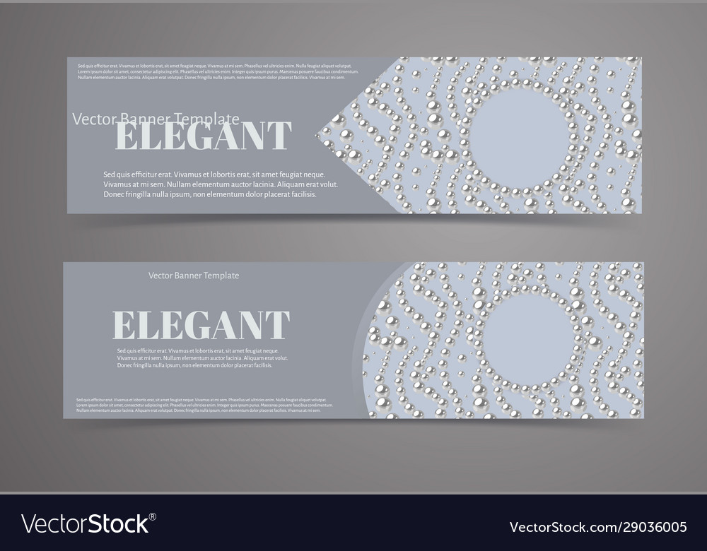 Banner template set with pearl pattern background