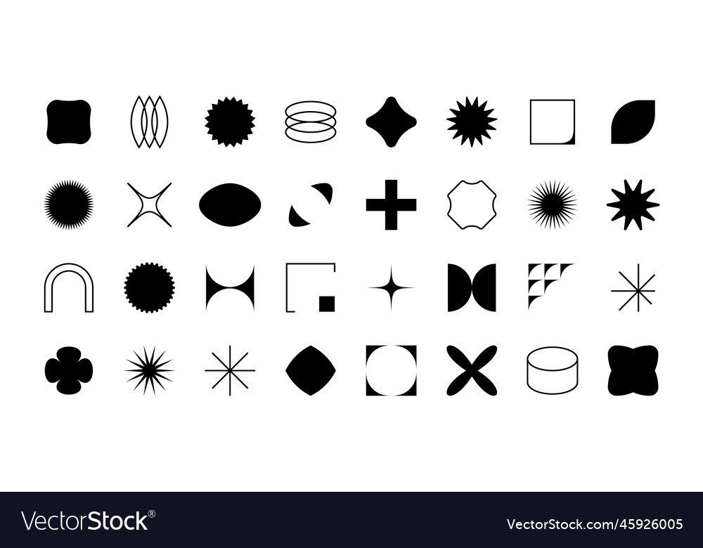 Bauhaus geometric shapes basic brutalist forms Vector Image