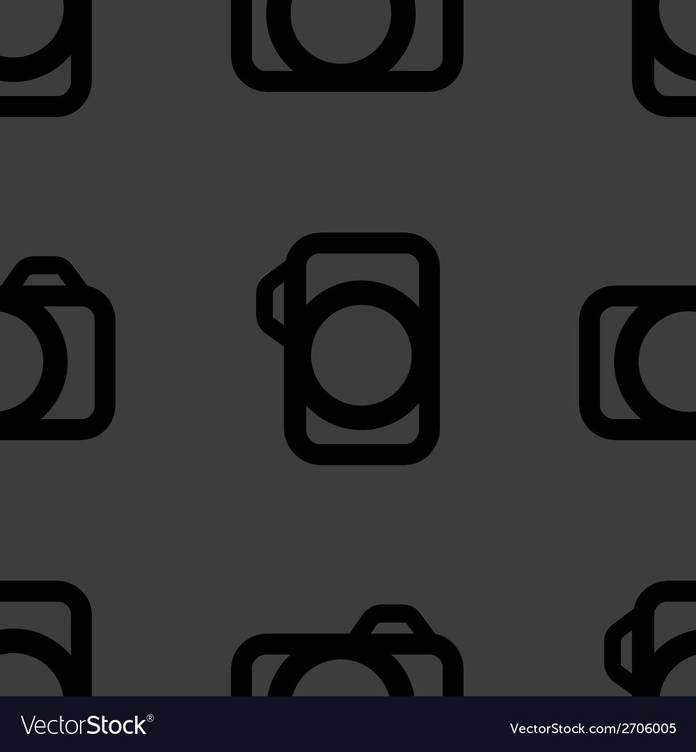Camera web icon flat design seamless pattern