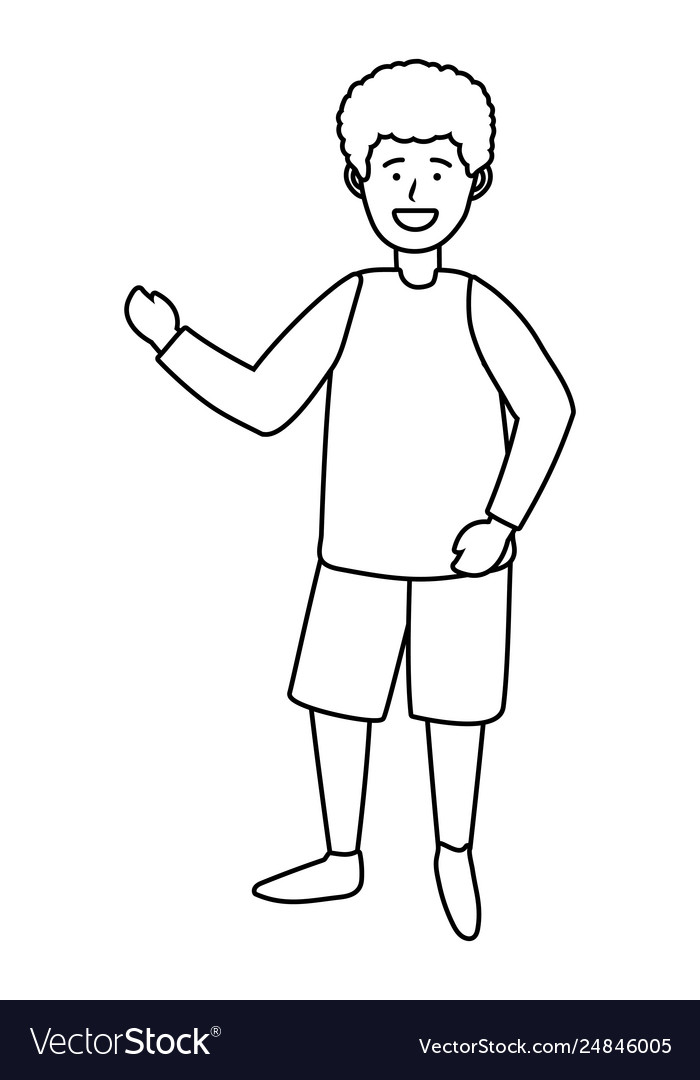 Child boy avatar black and white Royalty Free Vector Image