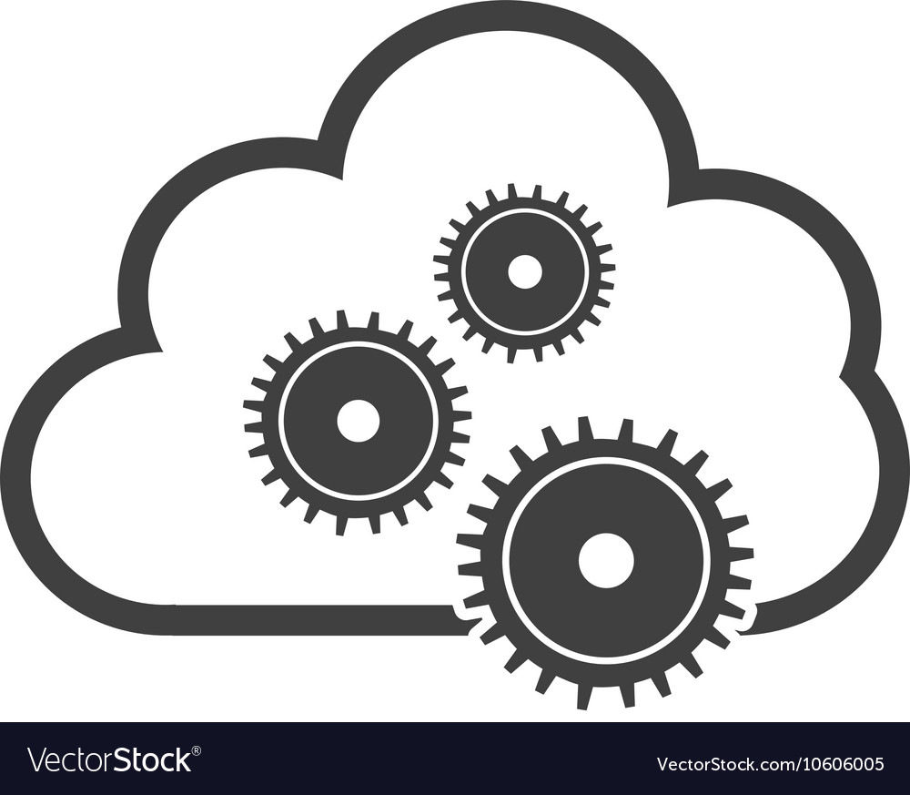 Cloud computing data center isolated icon