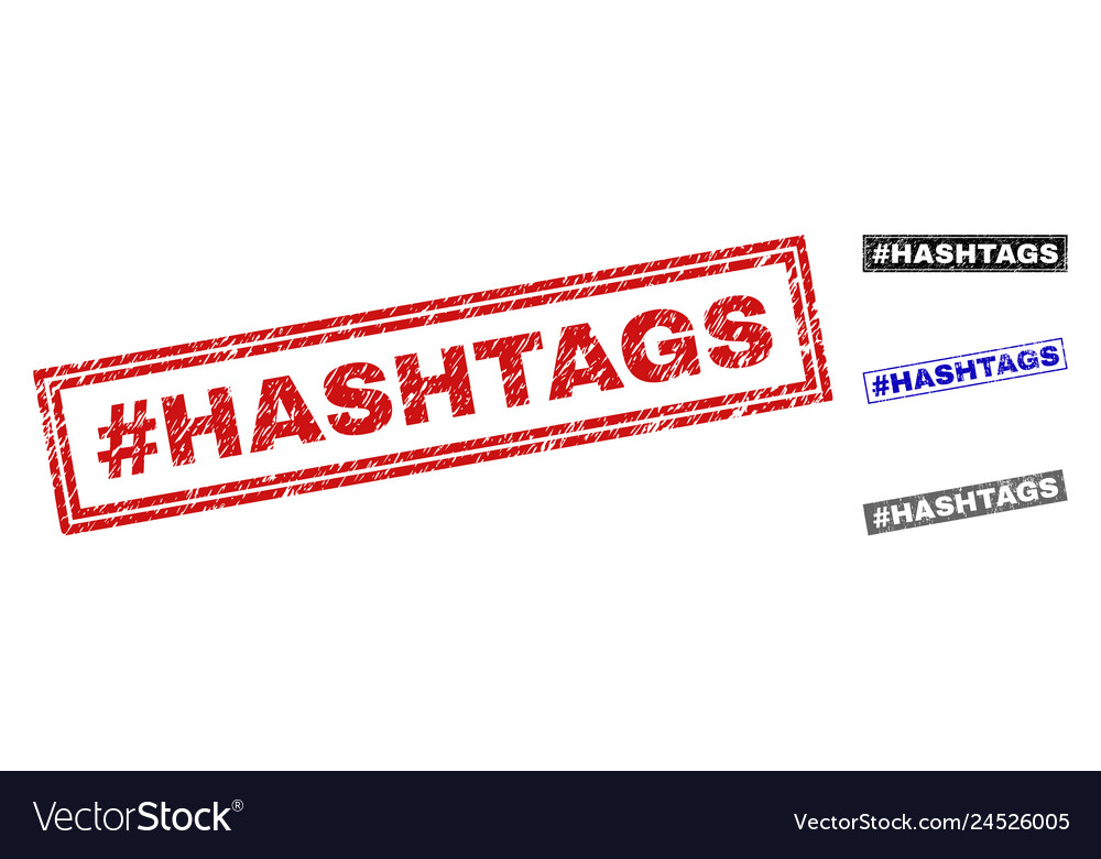 Grunge hashtag hashtags scratched rectangle stamps