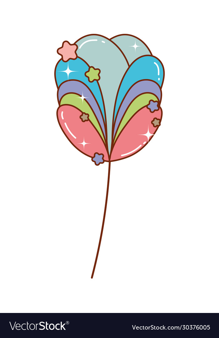 Isolated boho feather with stars design