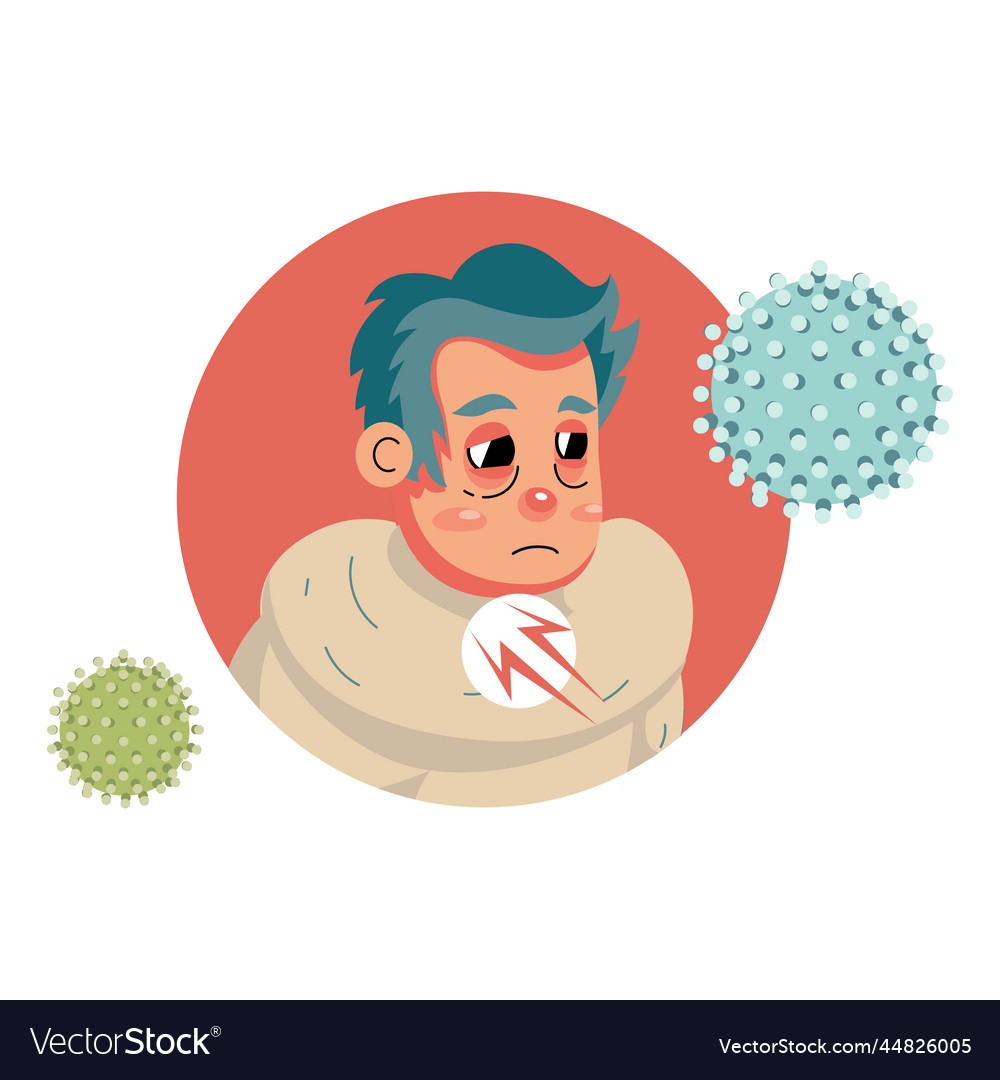 Man With A Sore Throat Angina Royalty Free Vector Image
