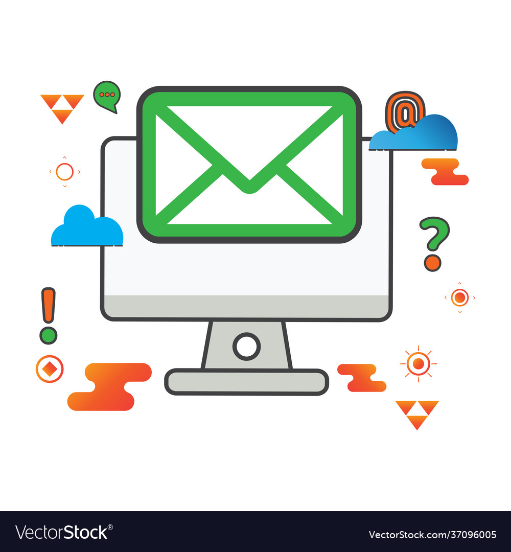 Message computer flat icon can use vector image Message computer flat icon can use