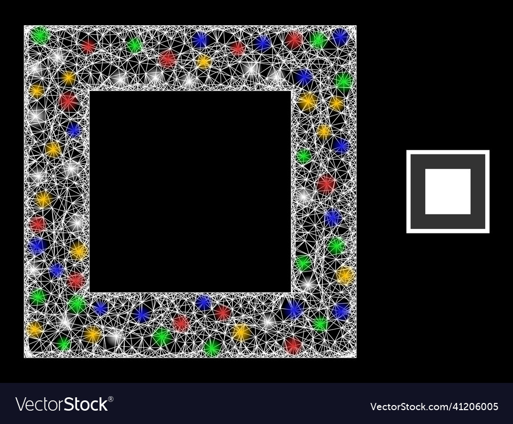Net mesh empty square icon with bright colored vector image Net mesh empty square icon with bright colored