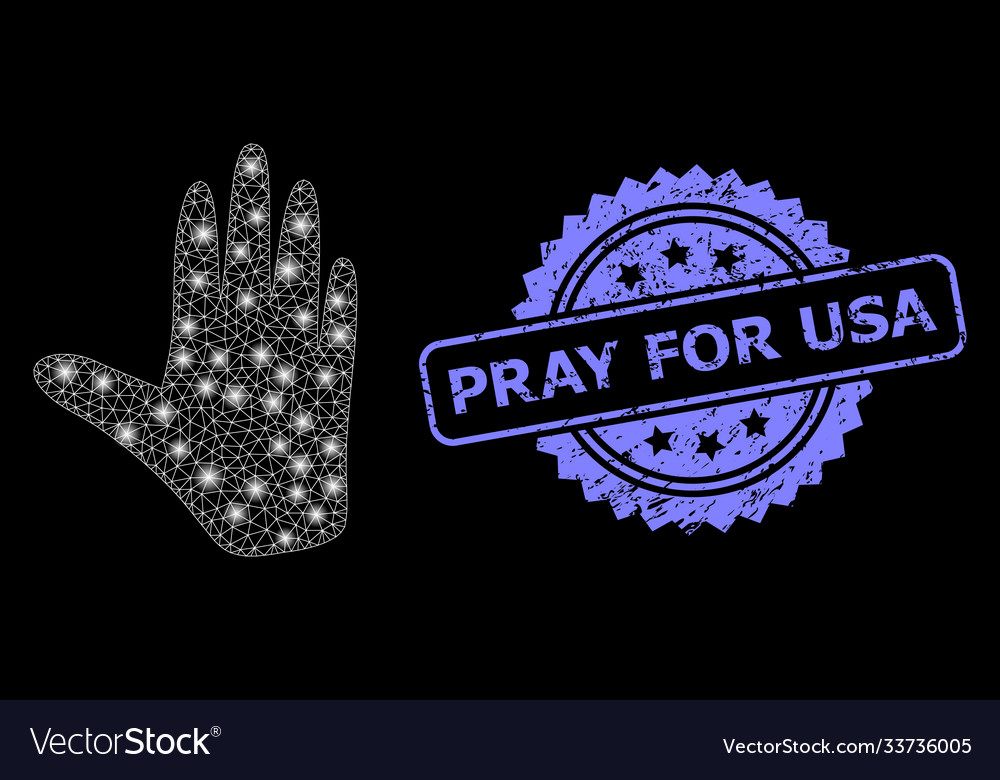 Rubber pray for usa stamp and bright web