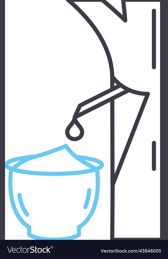 Rubber tree line icon outline symbol