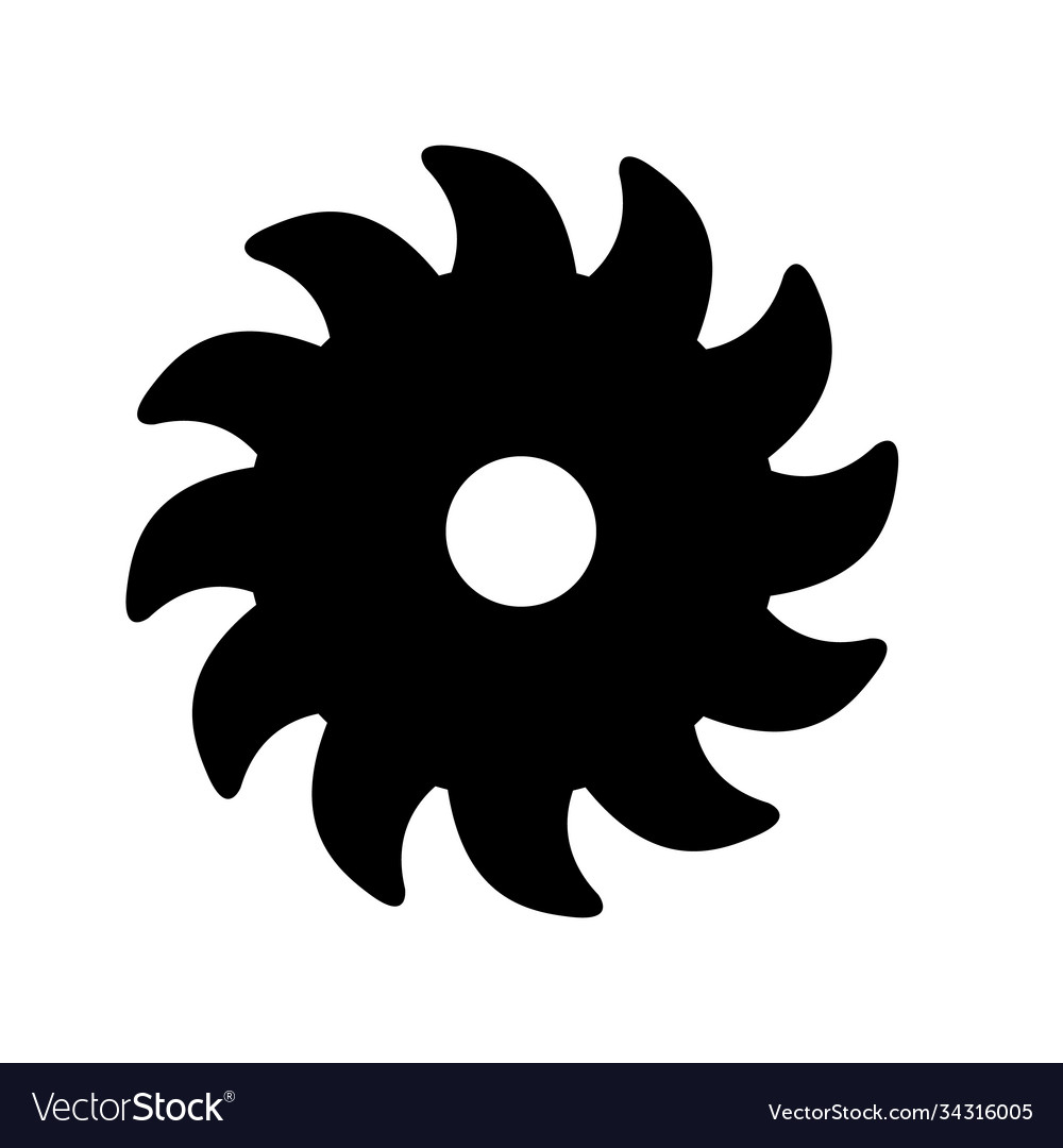 Saw blade icon on white background flat style