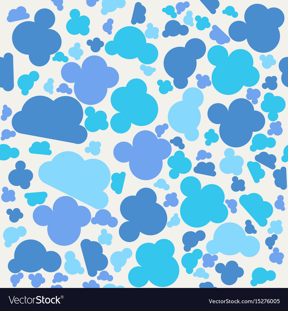 Seamless retro geometric pattern with clouds