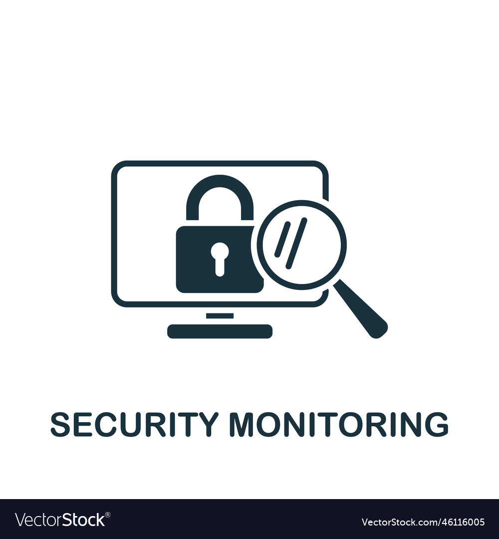 Security monitoring icon monochrome simple sign Vector Image