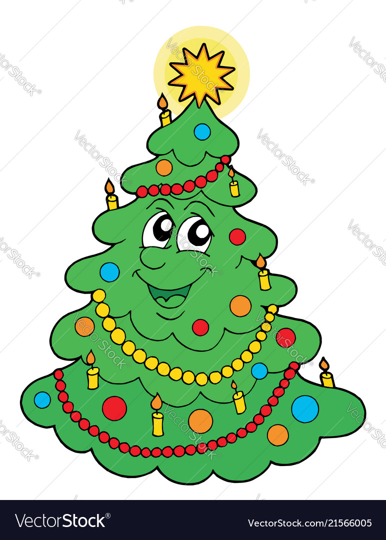 Smiling christmas tree Royalty Free Vector Image