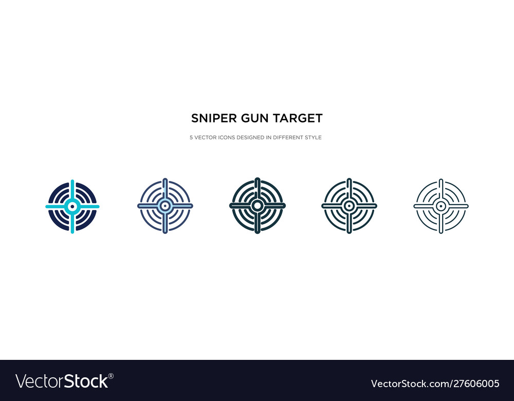 Sniper gun target icon in different style two
