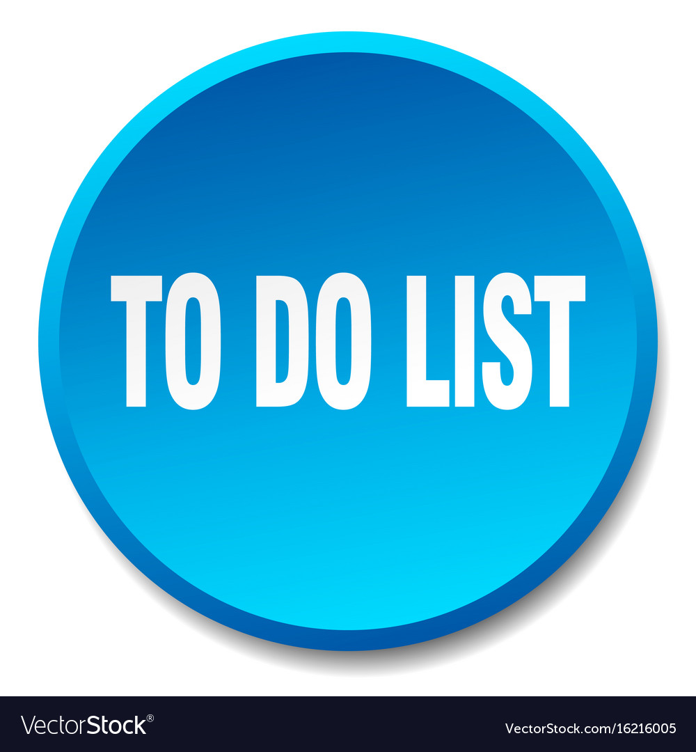 To do list blue round flat isolated push button