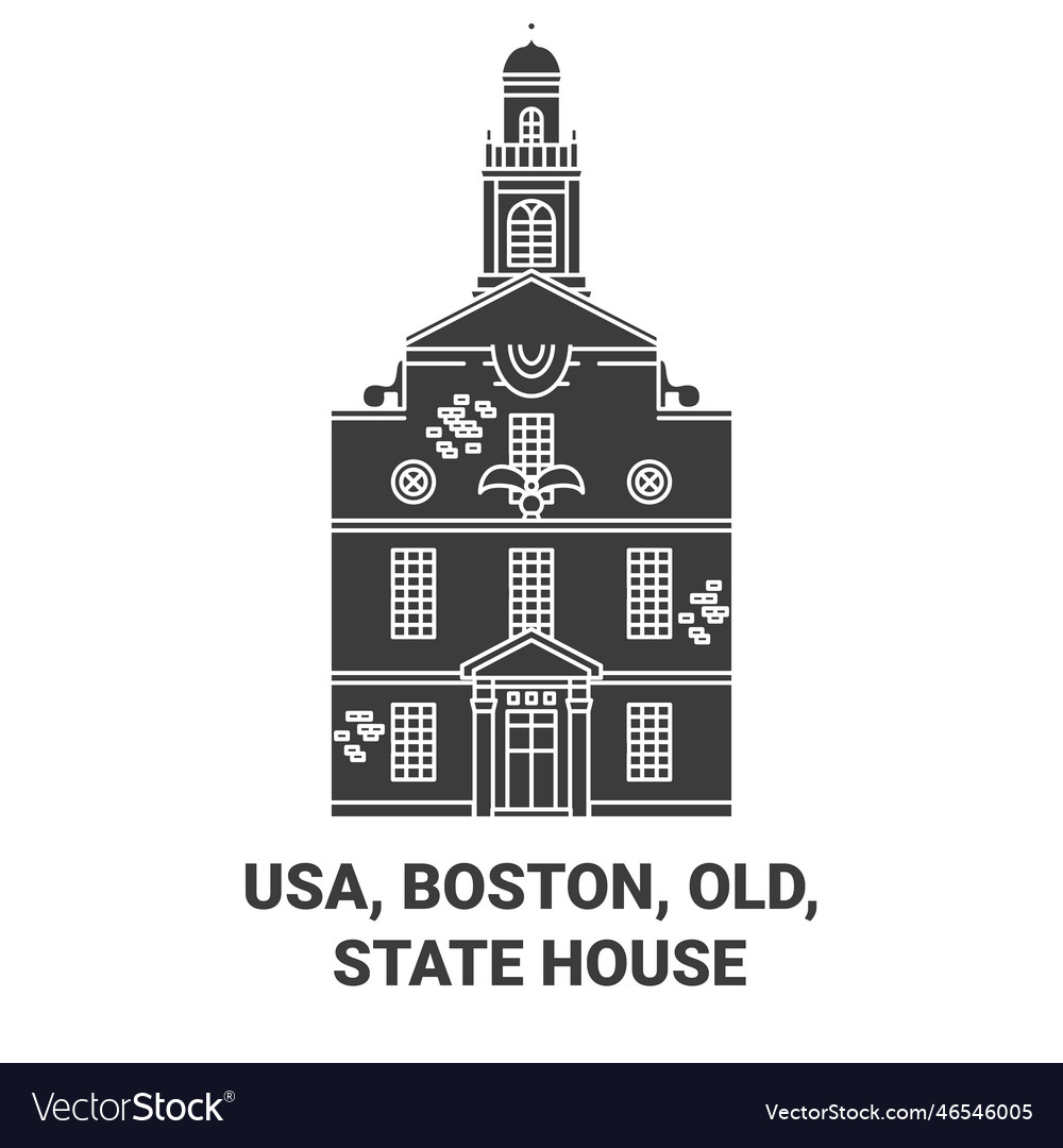 Usa Boston Old State House Travel Landmark Vector Image