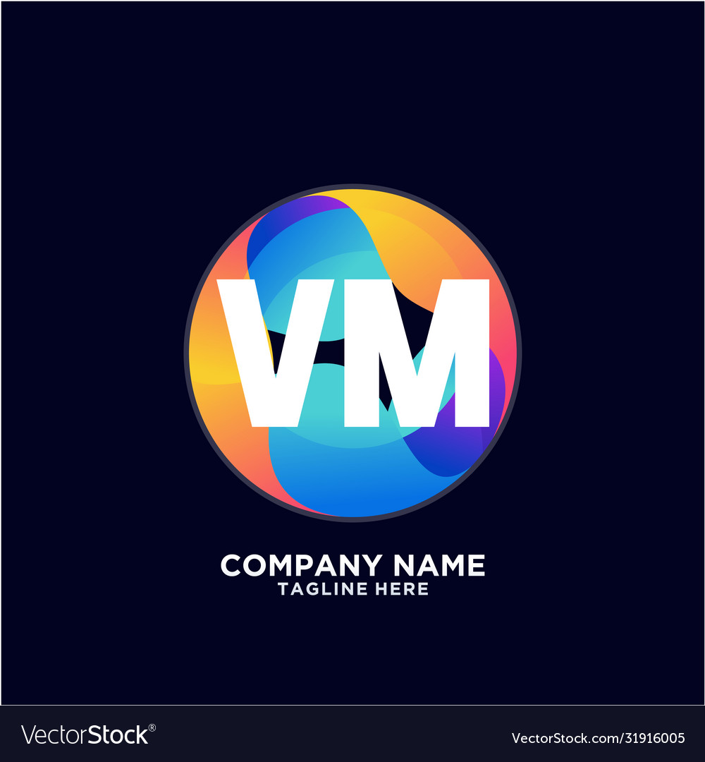 Vm initial logo with colorful circle template
