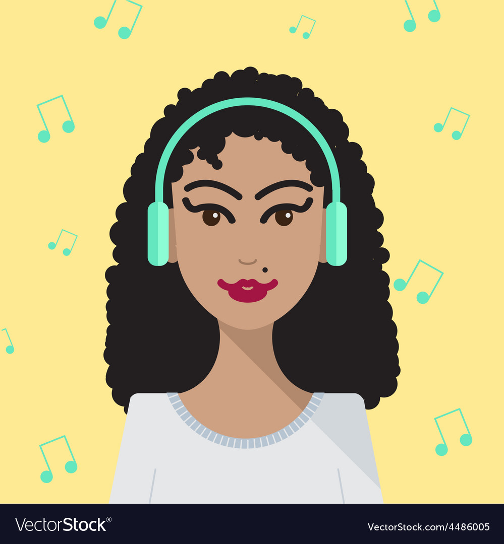 Woman listening to music Royalty Free Vector Image