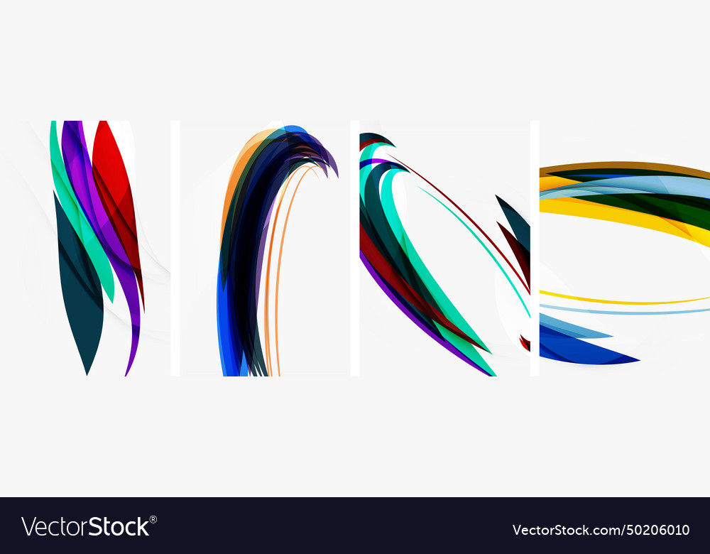 Abstract colorful wave posters for wallpaper Vector Image