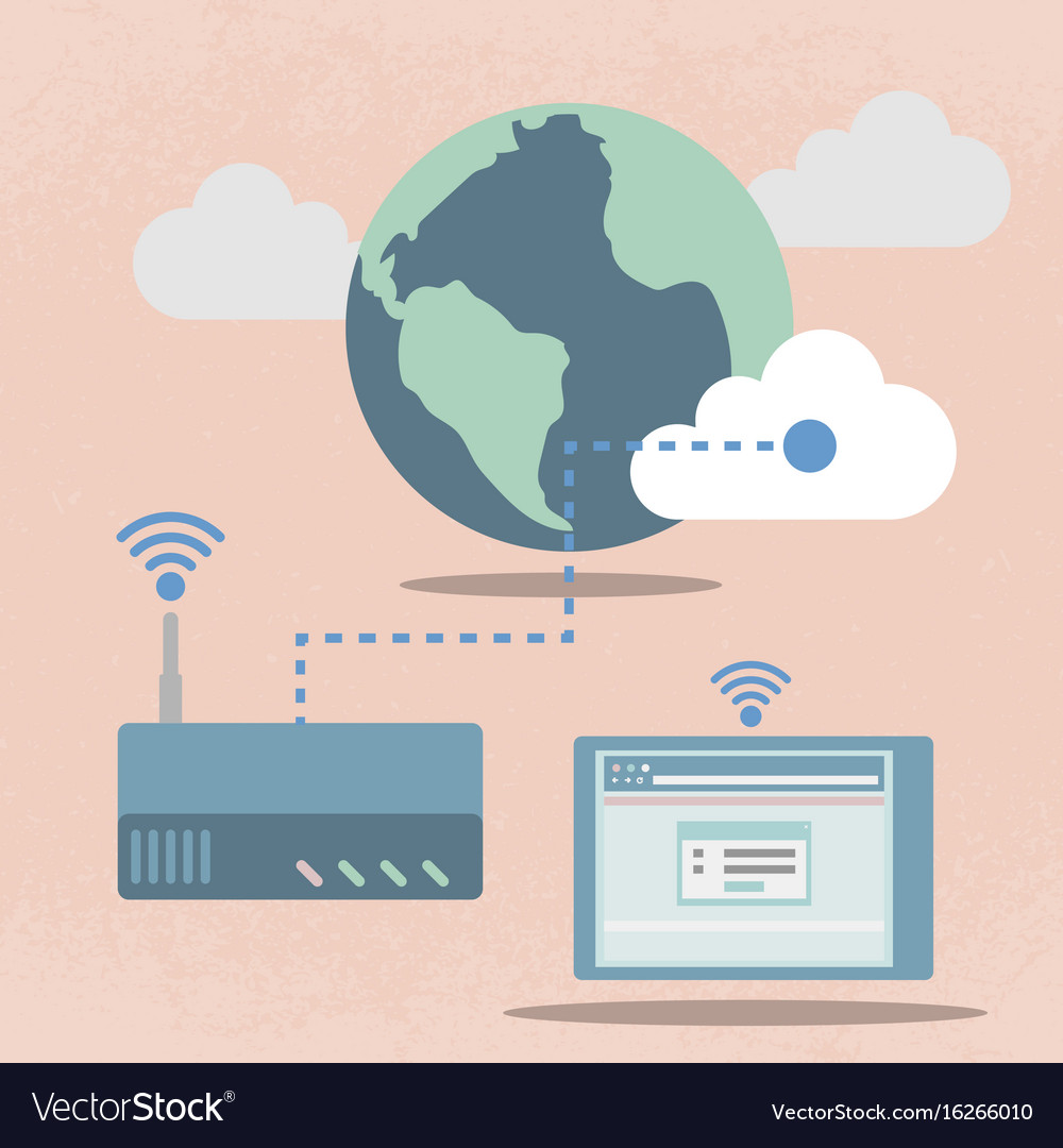 Big data cloud computing concept flat design