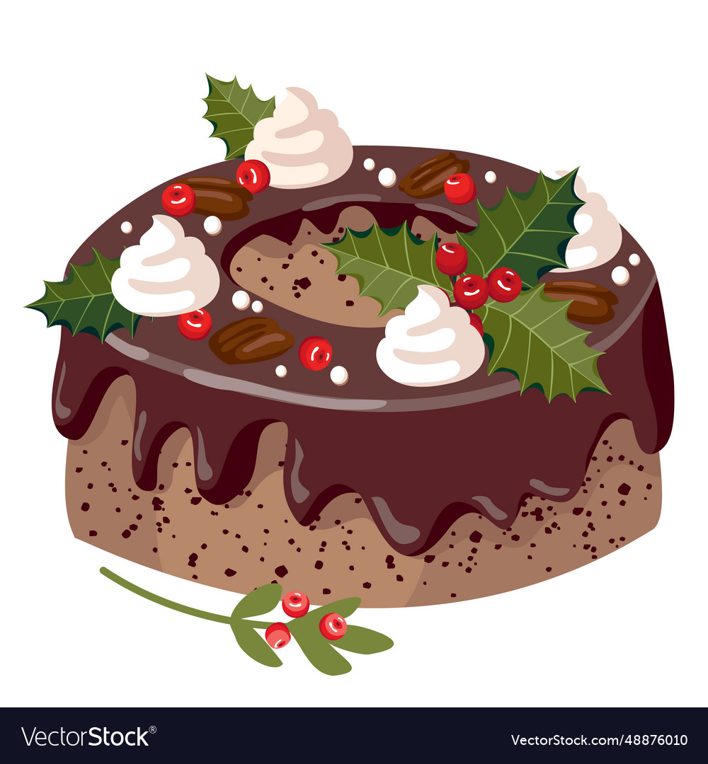 Christmas Cake Royalty Free Vector Image - Vectorstock