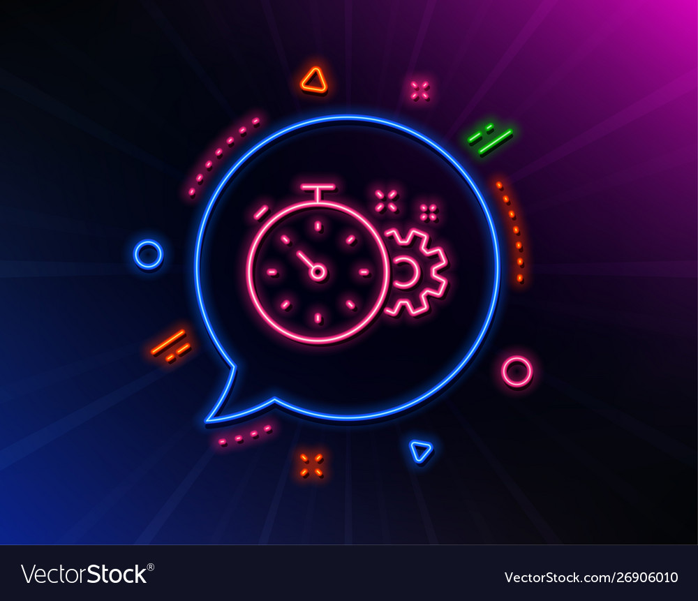 Cogwheel with timer line icon engineering tool