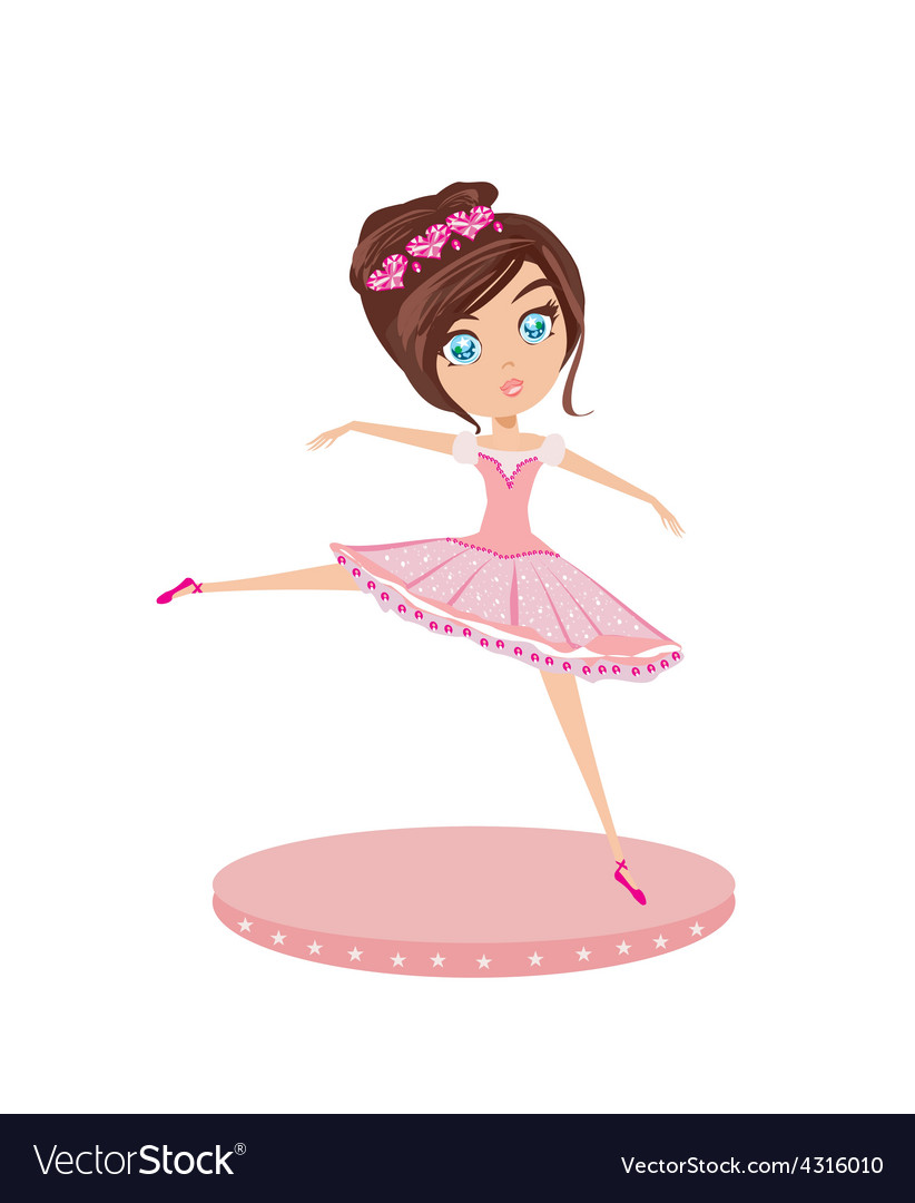 Cute Ballerina girl Royalty Free Vector Image - VectorStock