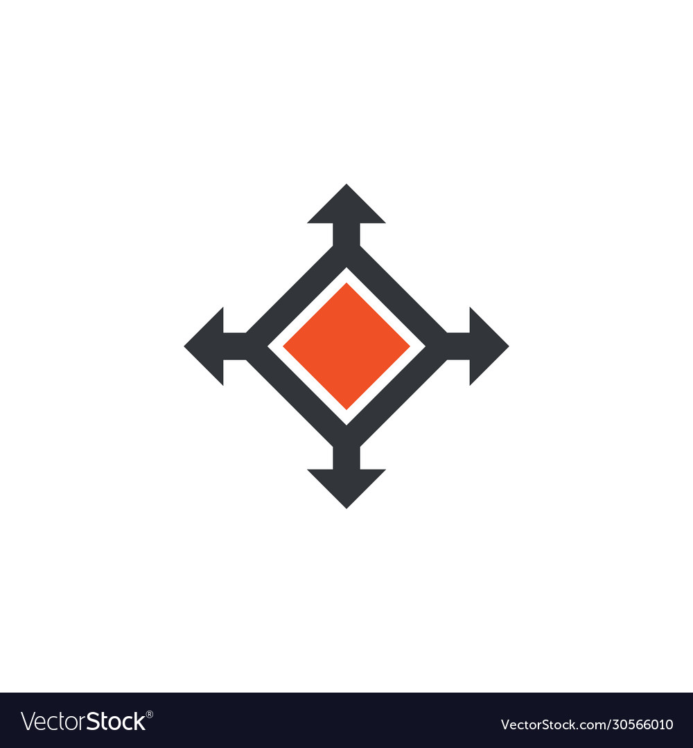 Delivery logistic package with four arrows