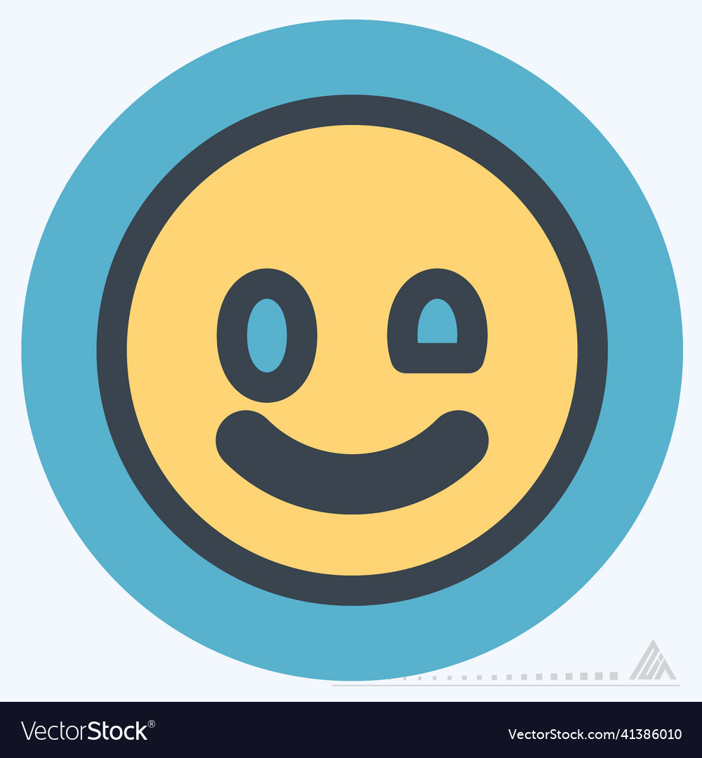 Icon emoticon wink - color mate style